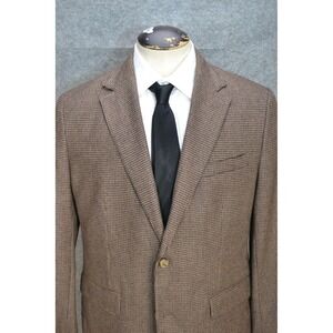 Bonobos Blazer Mens 42R Brown Check Wool Cashmere Sport Coat Lanificio Fortex